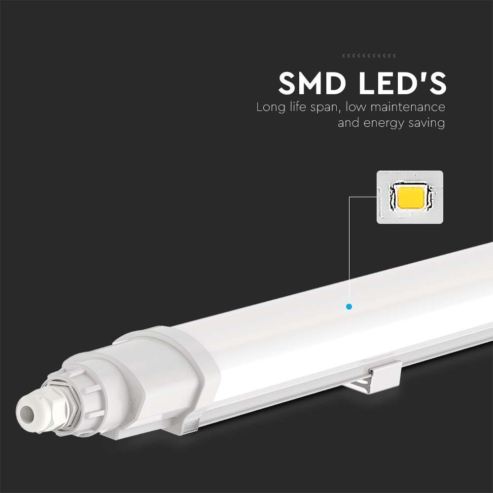 V-Tac 48W LED armatur - 150 cm, vandtæt (IP65), 5200lm, RA80, 230V