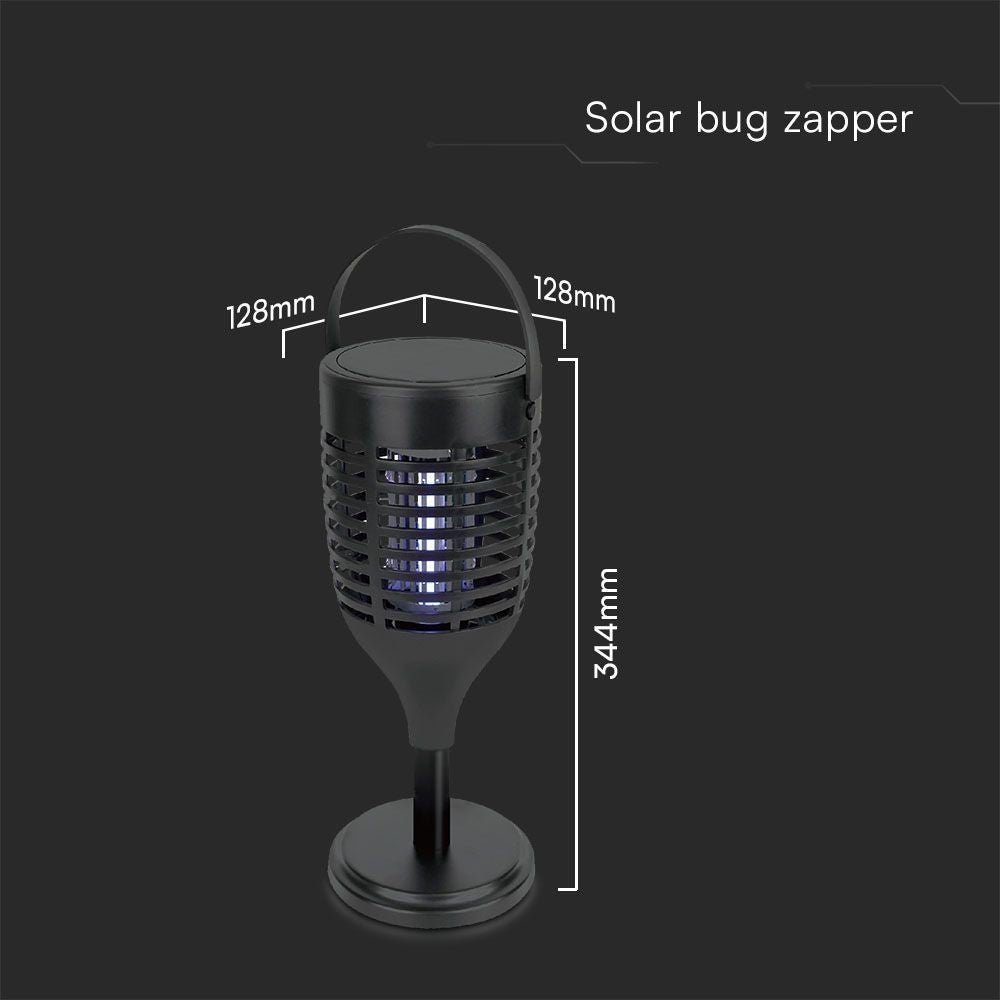 VTac solcelle insektlampe - Sort, 3-i-1 med IP24 beskyttelse og 1,3W effekt