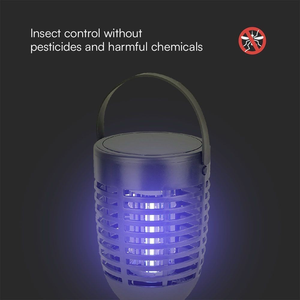 VTac solcelle insektlampe - Sort, 3-i-1 med IP24 beskyttelse og 1,3W effekt