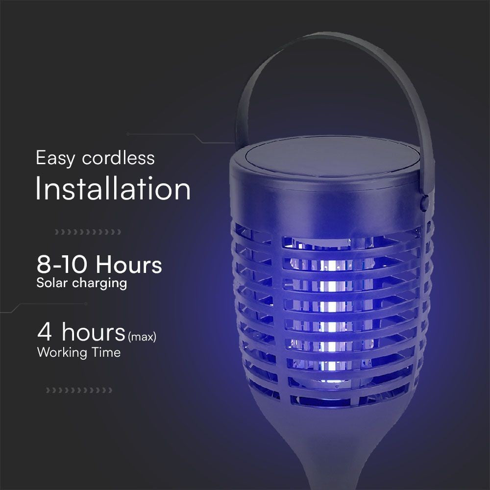 VTac solcelle insektlampe - Sort, 3-i-1 med IP24 beskyttelse og 1,3W effekt