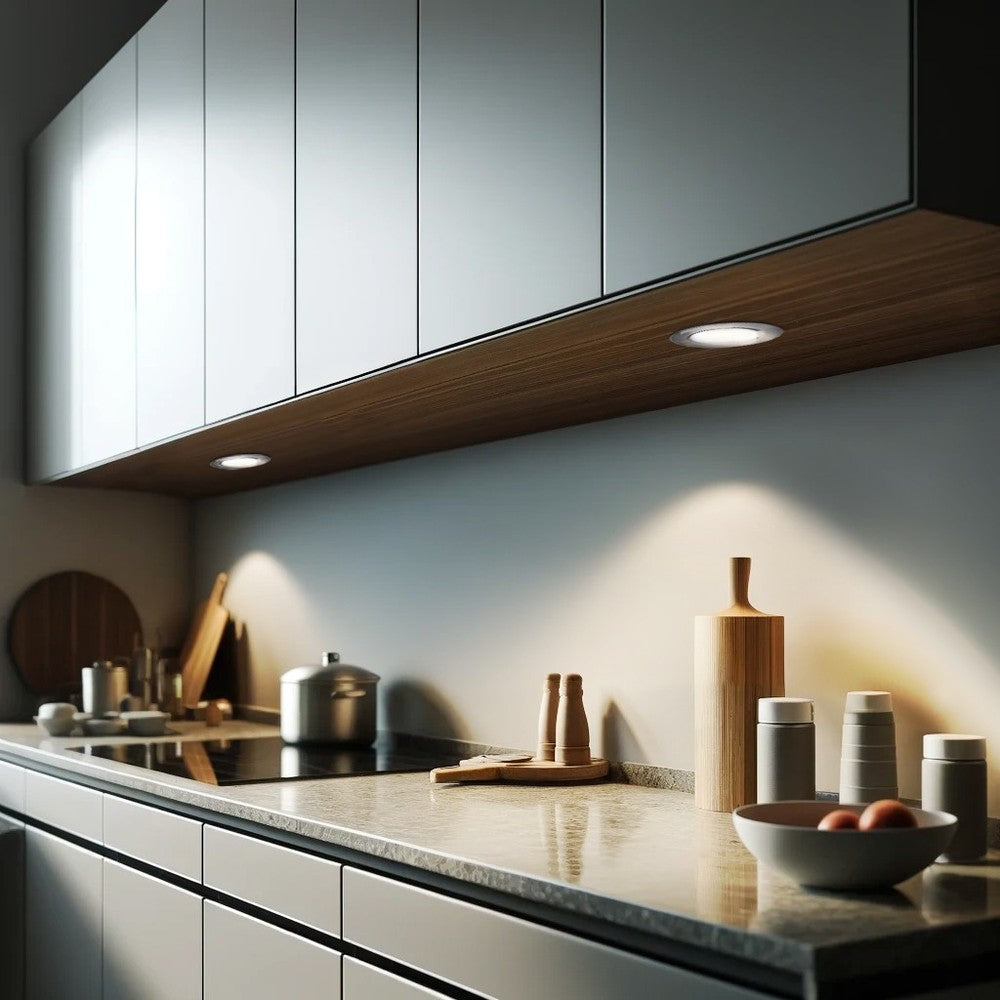 LEDlife Reco68 Møbelspot Mat Hvid 3-pak inkl. Strømforsyning - 2,5W LED (Erstatter 20W), Input 12V, 180lm, RA80