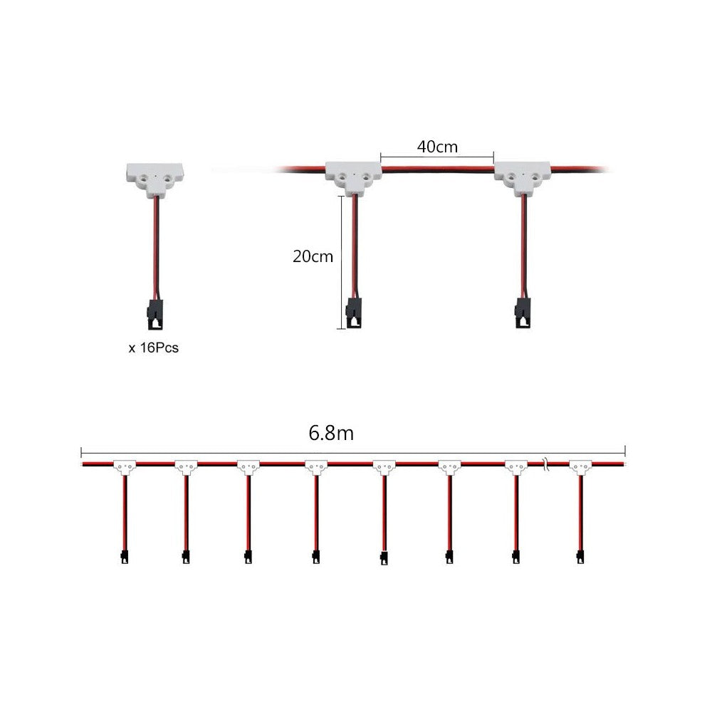 Trappe LED COB stripsæt 16 trin, 11W/trin, 24V, IP20, tænd/sluk, 176W, dansk manual, energibesparende