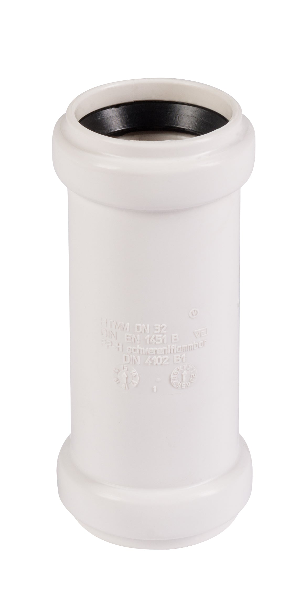 32 mm Dobbeltmuffe afløb hvid PP
