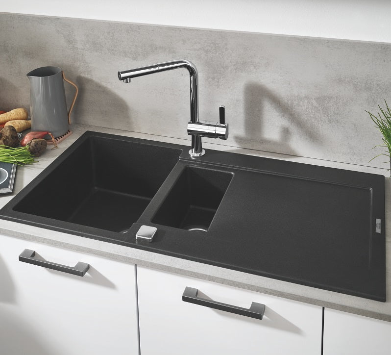 Grohe K500Kompositvask med afløbsbakkestandard indbygning