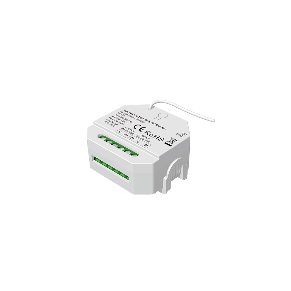 LEDlife rWave 230V LED strip dæmper - RF, push-dim, op til 360W - 230V indgang