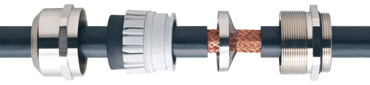 Forskruning M20 Messing, EMC, IP68, Ø6-13mm, gevind:6mm