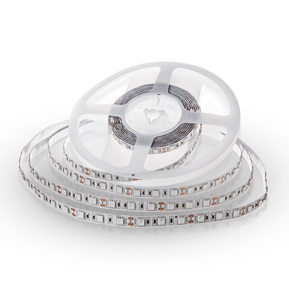 V-Tac 9W/m LED-stribe - 5m, IP20, 24V, 60 LED pr. meter, 1000lm/m, RA80