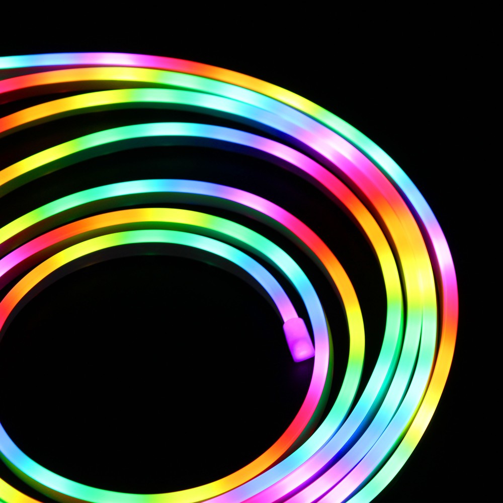 5m RGBIC Neon Flex komplet sæt - 8x16 neonflex, Bluetooth app, fjernbetjening, USB - 3W - 5V input