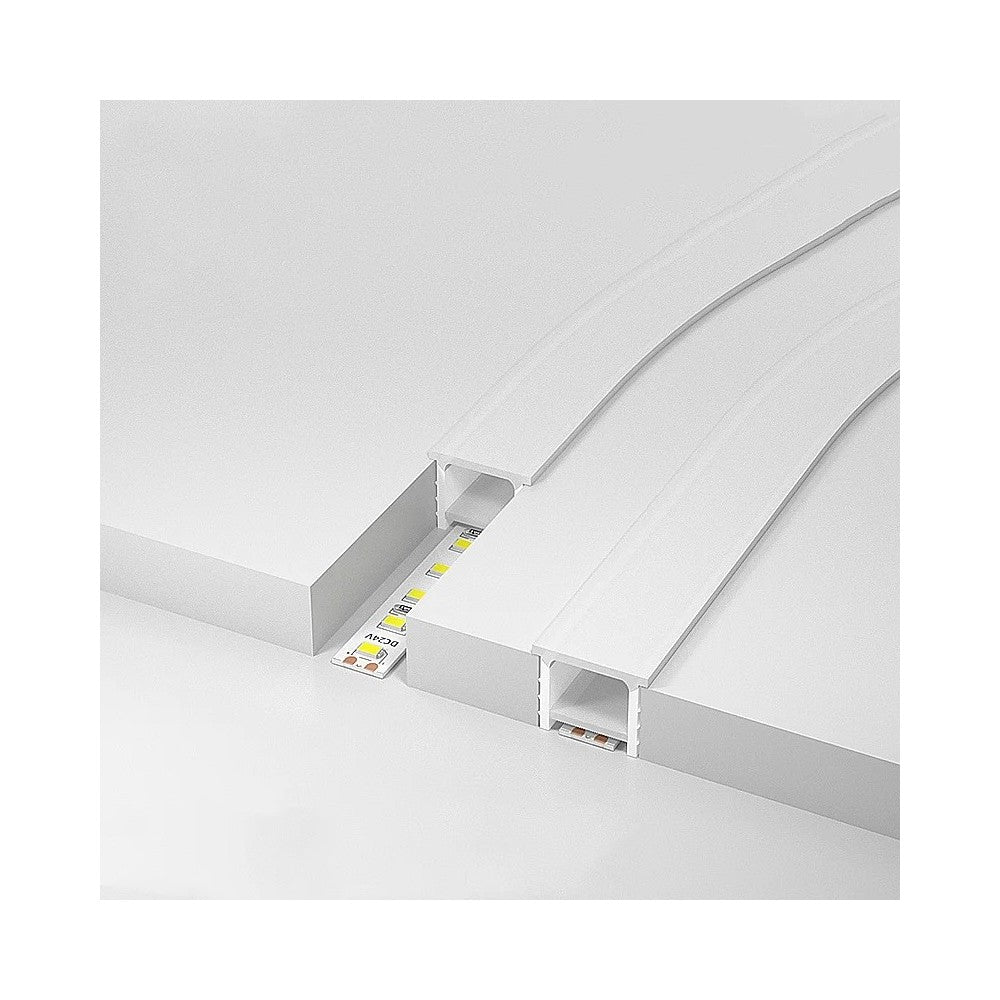 Silikoneprofil 18x13 til LED strip - 1 meter, hulmål 14x14mm, passer til 8-10mm LED strip