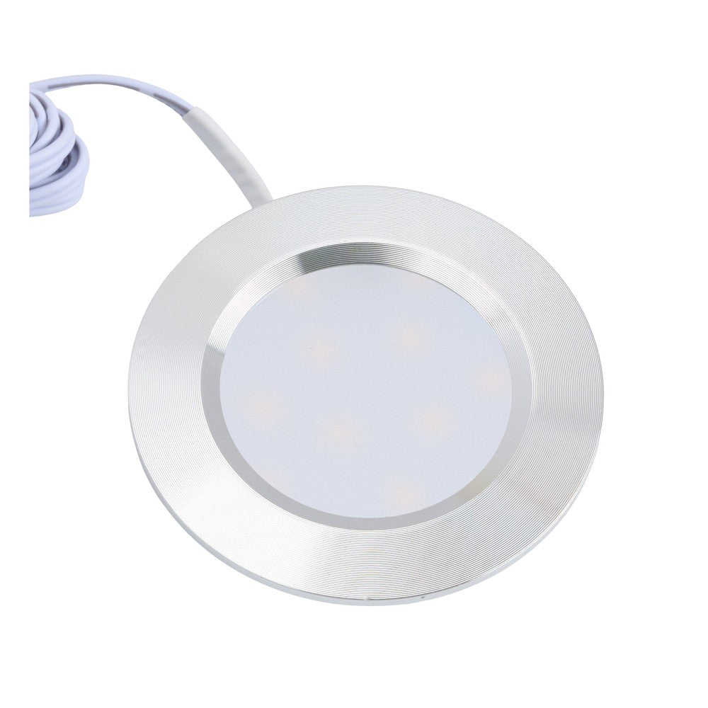 LEDlife Reco68 møbelspot indbygning i børstet stål, 2,5W, 12V, 240lm, RA92, Ø6,8 cm, hul Ø5,6 cm