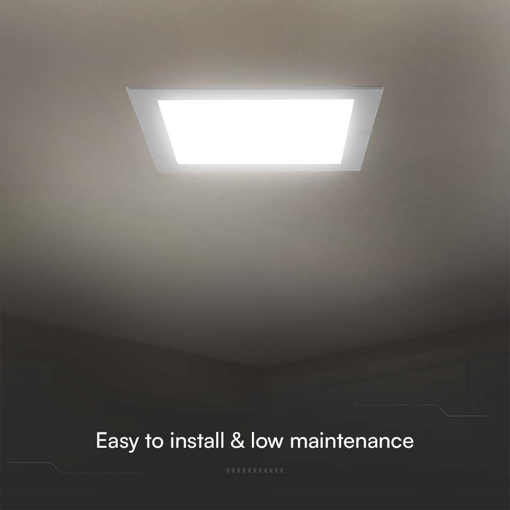 V-Tac 6W LED Indbygningspanel 12x12 cm 230V 660lm RA80 - Hul 11x11 cm
