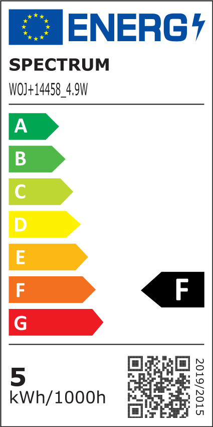 LED pære C35 E14 5W - 230V, Filament, Varm Hvid, RetroShine, Spectrum - 4.9W, 490lm, RA80