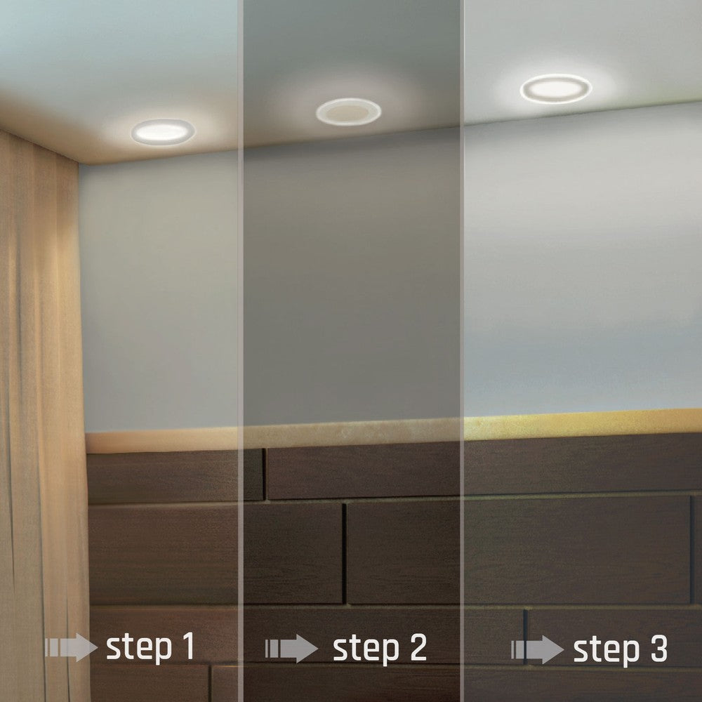 FIALE 3 Trin 5,5W LED Pære - Aureola A, Varm Hvid, Rund, Hvid, 230V, 480lm, RA80