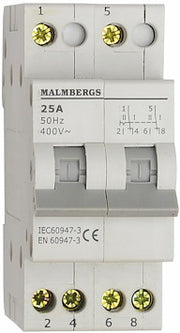 SKIFTEKONTAKT, 2 POL, 25A, I-0-II