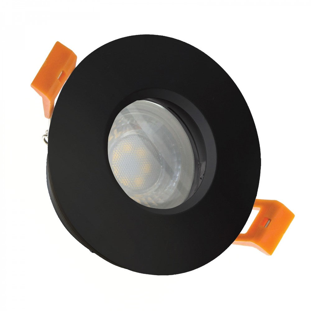 LED Armatur Fiale IV GU10 Rund Sort - IP65 (Uden Lyskilde) - 230V - Vejr- og vandtæt udendørs lampe til montering