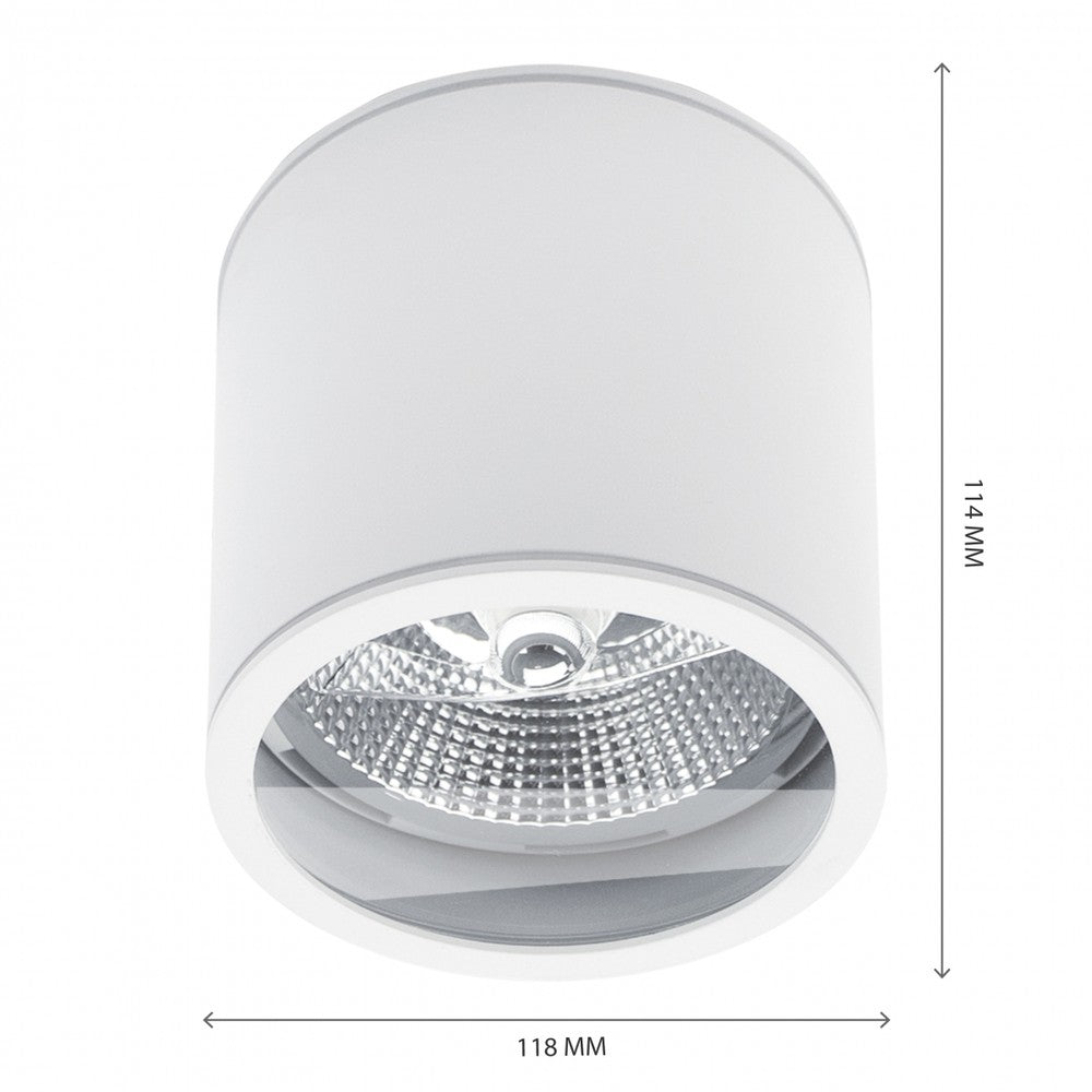 CHLOE AR111 GU10 IP44 LED Armatur/lampe uden lyskilde - 230V, rund, hvid, 118x114