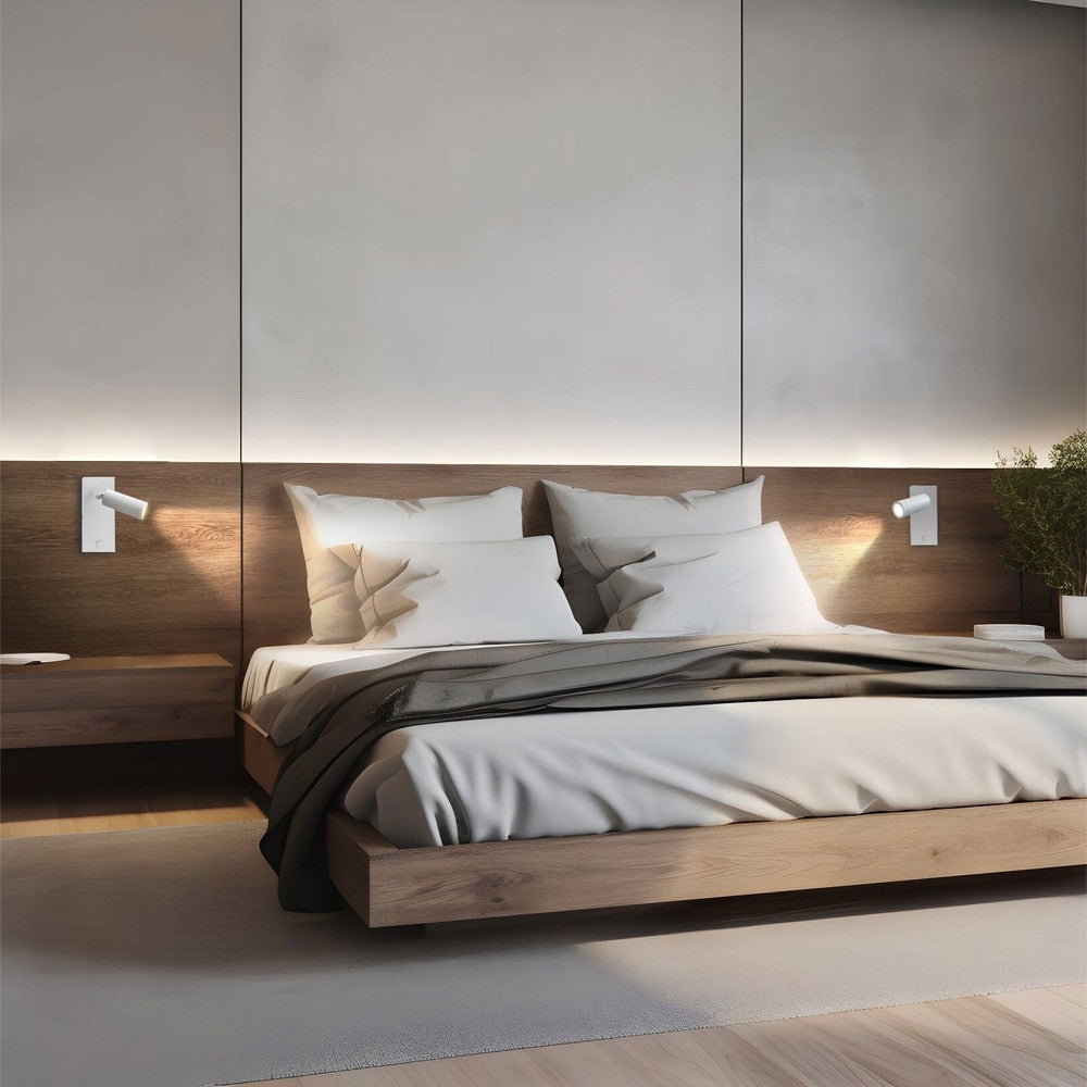 Madara Slim væglampe uden lyskilde - Hvid, 230V, IP20, 38x95, Base140x60x25