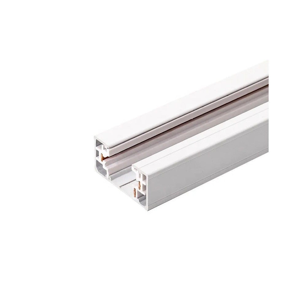 LEDskinne til skinnespots 1,5m - Hvid, 1-faset, med tilslutning og endeprop (230V)