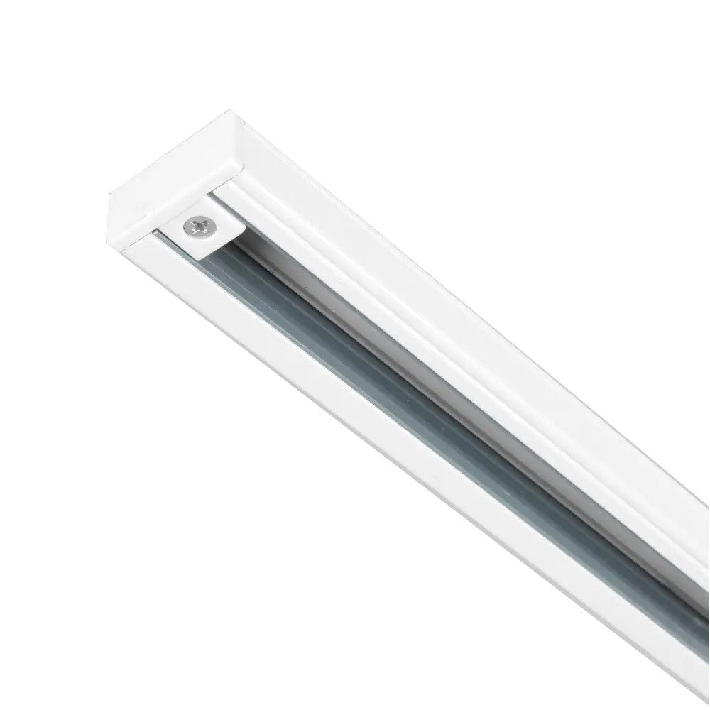 LEDskinne til skinnespots 1,5m - Hvid, 1-faset, med tilslutning og endeprop (230V)