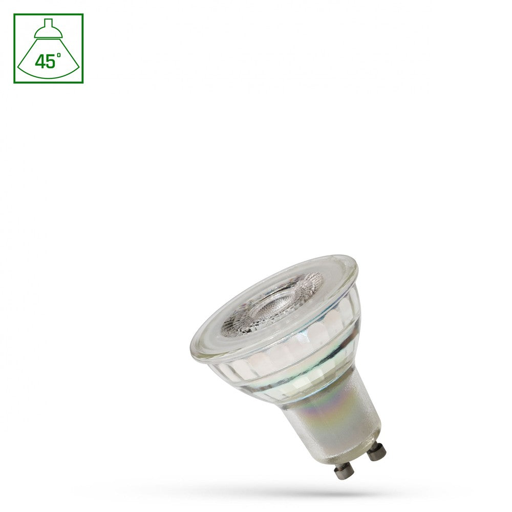 GU10 4,5W Neutral Hvid LED Pære med Linse og RA80 - 230V, 380lm, 45° Spredningsvinkel - Spectrum