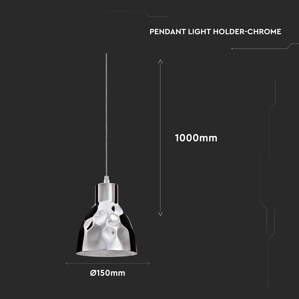 V-Tac Kobber Pendellampe - Krom, Ø15 cm, E27, Max. 60W (230V)