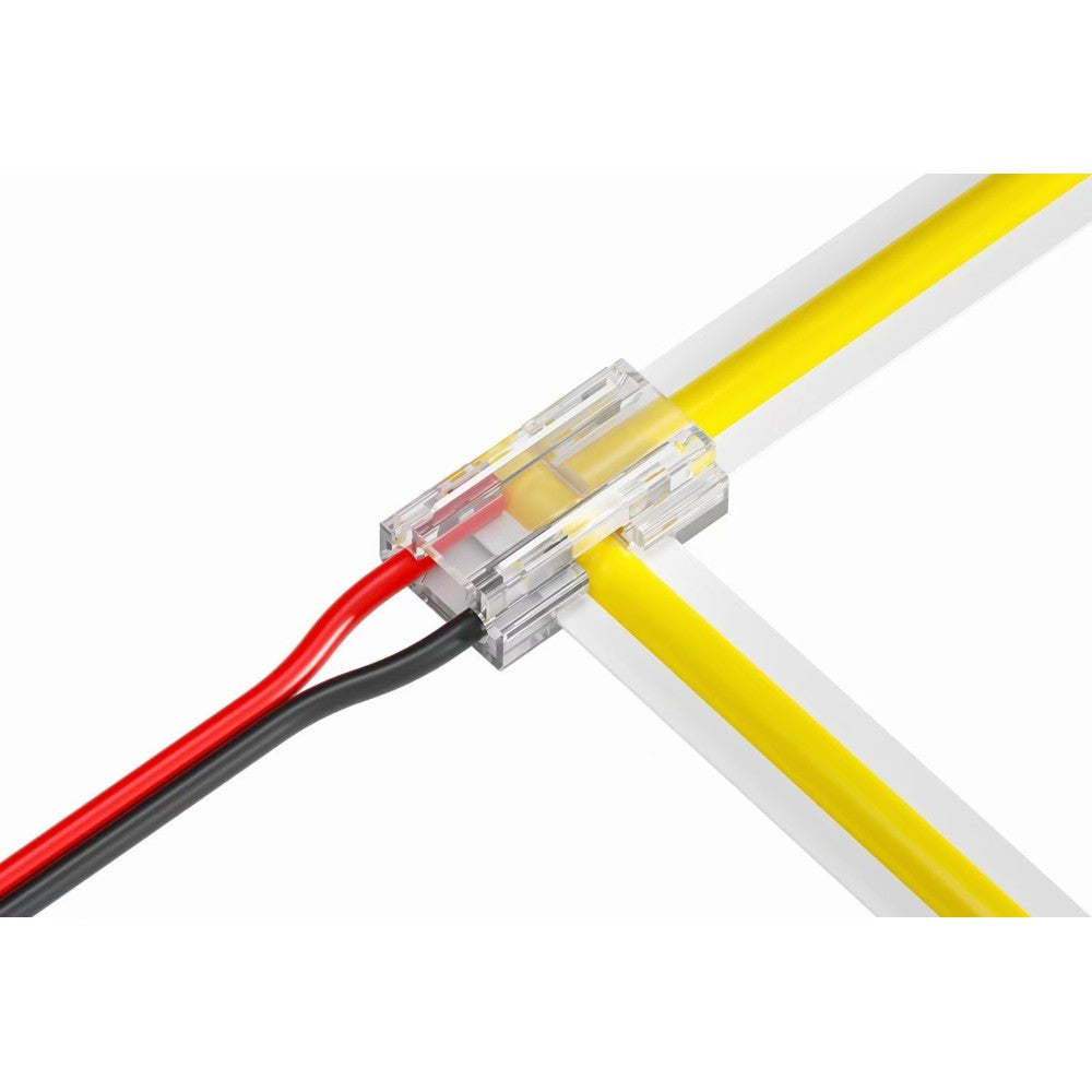 LED strip samler med 8 i 1 COB dioder - 10mm bredde, enkeltfarvet design, IP20 klassificeret, kompatibel med 5V-24V