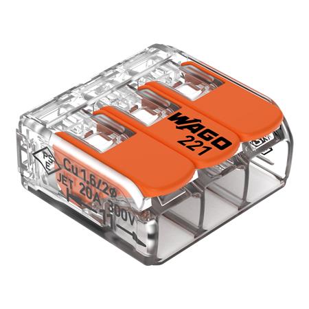 WAGO SAMLEMUFFE 3 X 4 MM2 TRANSPARENT