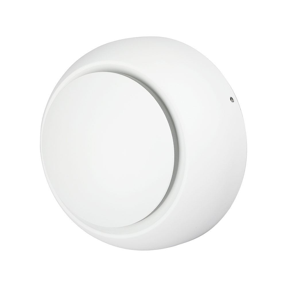 V-Tac 5W LED hvid væglampe - Rund, roterbar, IP20 indendørs, 230V, inkl. lyskilde