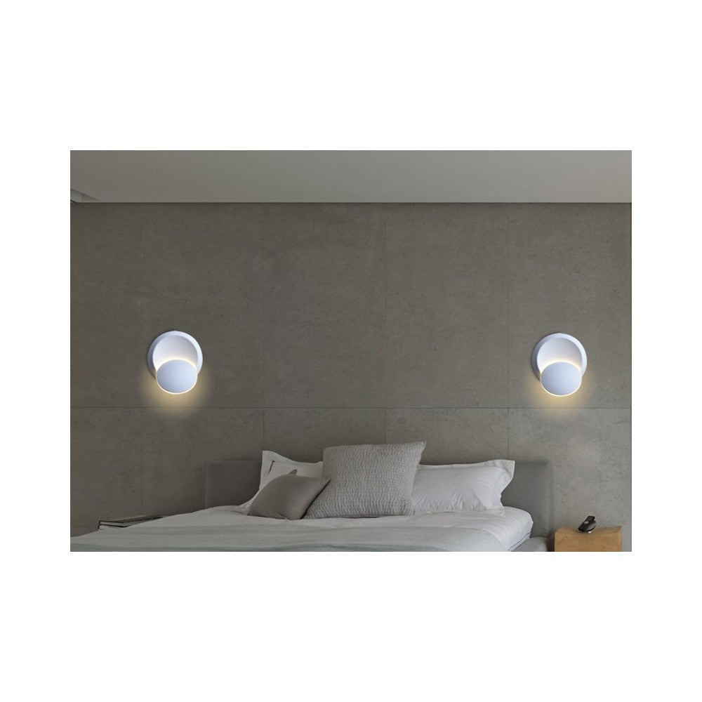 V-Tac 5W LED hvid væglampe - Rund, roterbar, IP20 indendørs, 230V, inkl. lyskilde