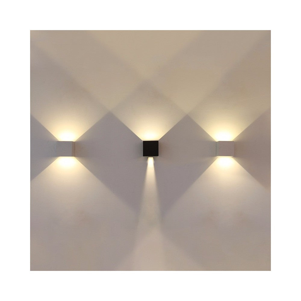 V-Tac 5W LED Grå Væglampe - Firkantet, Justerbar Spredning, IP65 Udendørs, Inkl. Lyskilde