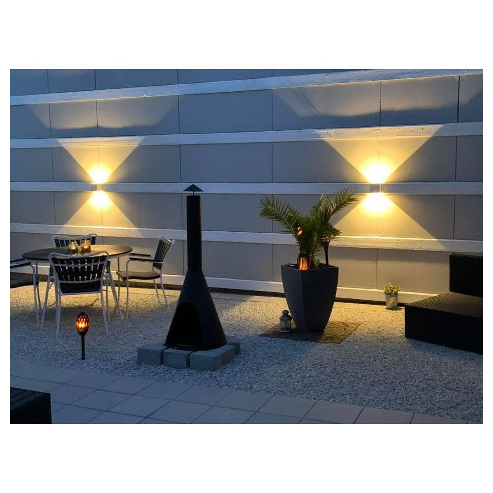V-Tac 5W LED Grå Væglampe - Firkantet, Justerbar Spredning, IP65 Udendørs, Inkl. Lyskilde