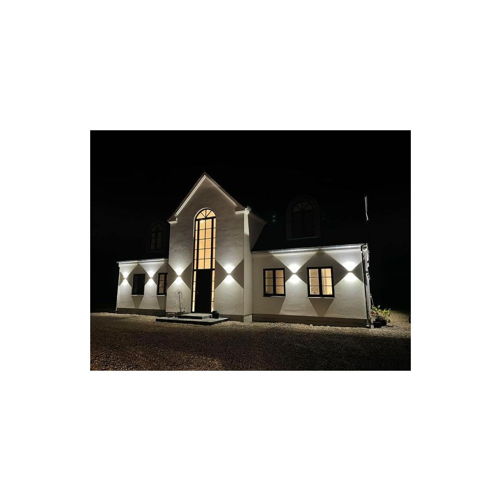V-Tac 5W LED Grå Væglampe - Firkantet, Justerbar Spredning, IP65 Udendørs, Inkl. Lyskilde
