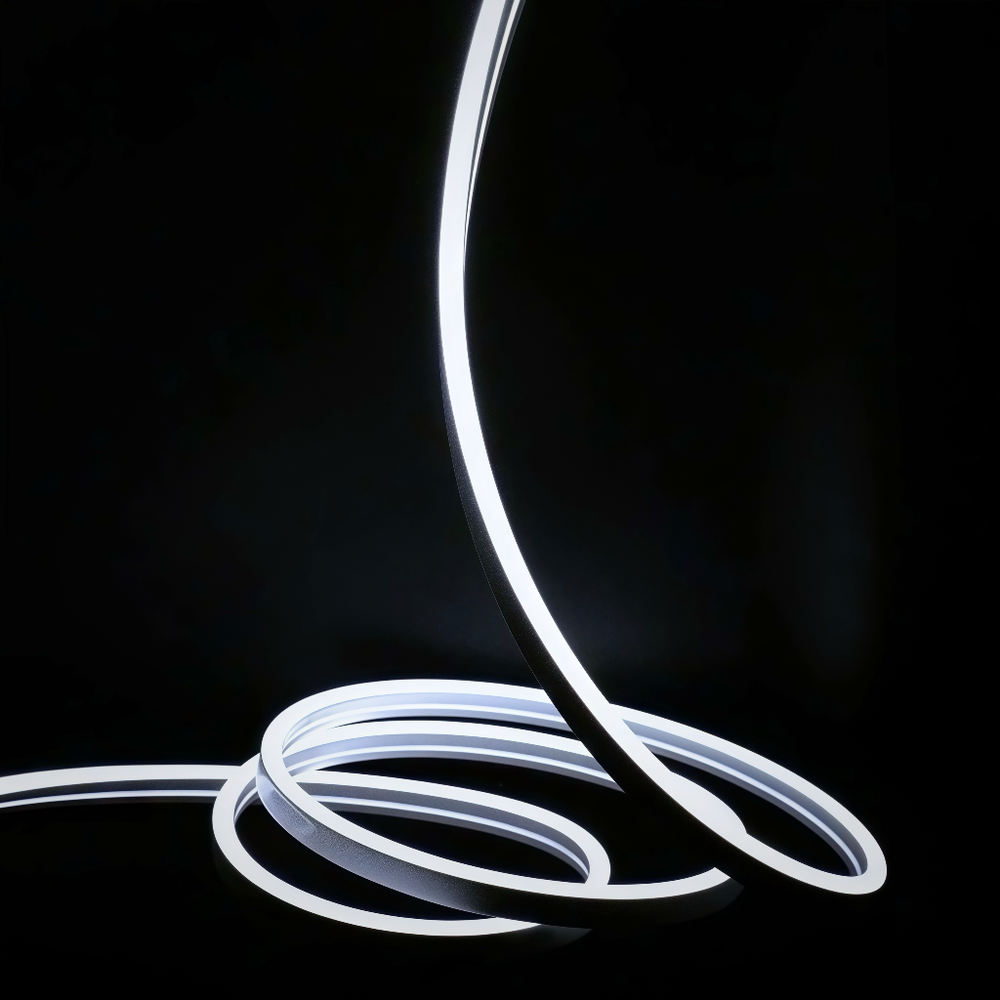 Kold Hvid 8x16 CLIP-ON Neon Flex LED Strip - 8W pr. meter, IP67, 24V