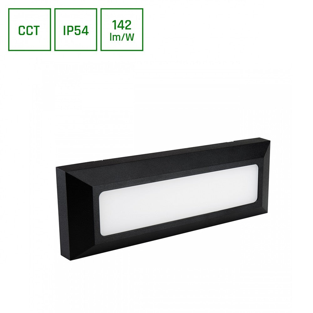 Encanta 6W CCT 230V IP54 Sort Facadelampe til Udendørs Brug
