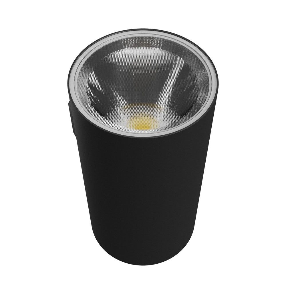Torre 18W Sort Rund Facadelampe - 230V, IP54, 1400lm, RA80, 99x78x162mm