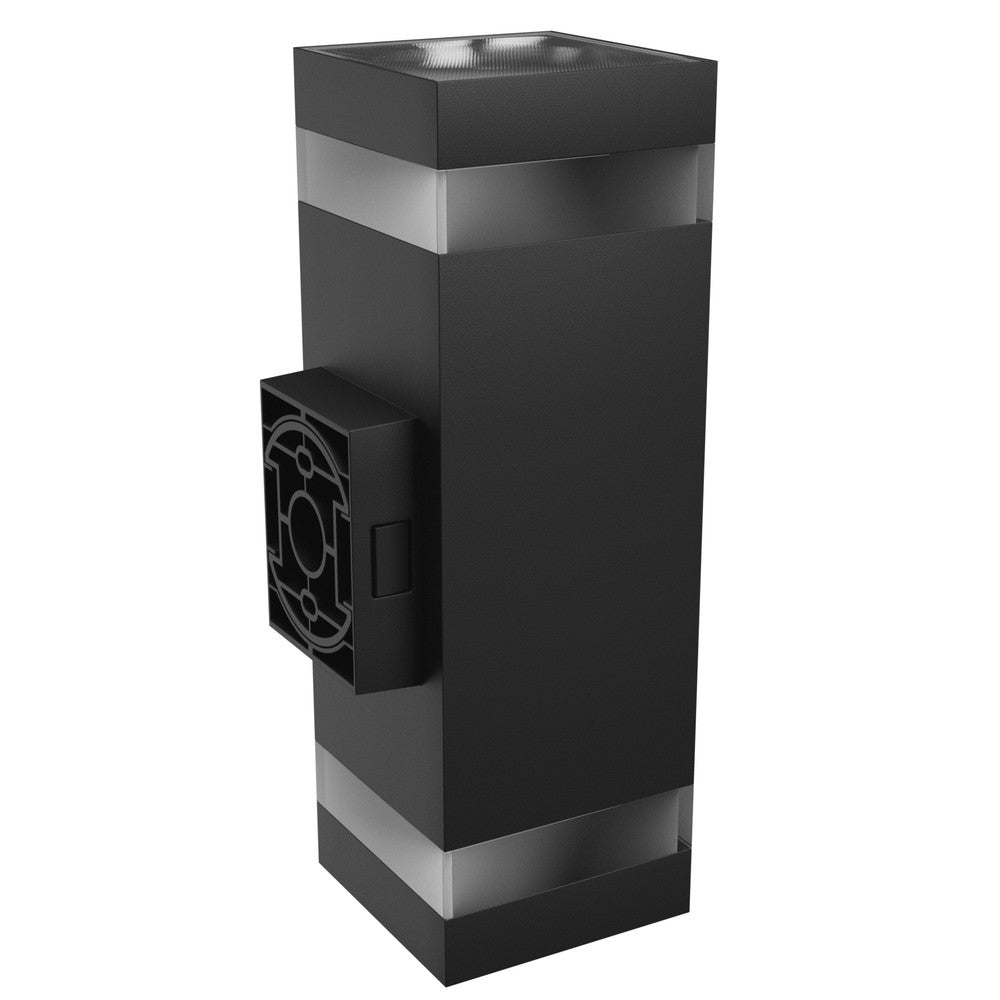 Sort firkantet facadelampe - TORRE RING 18W, CCT 230V, IP54, 99x78x240mm, 1400lm, RA80.