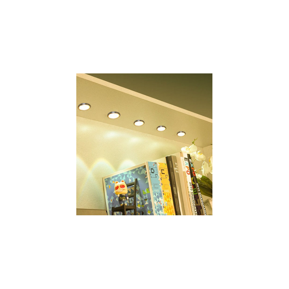 LEDlife Sono60 Møbelspot RA92 - Børstet stål, Ø6 cm, 12V DC, 2.5W LED, 180lm, Erstatter 20W