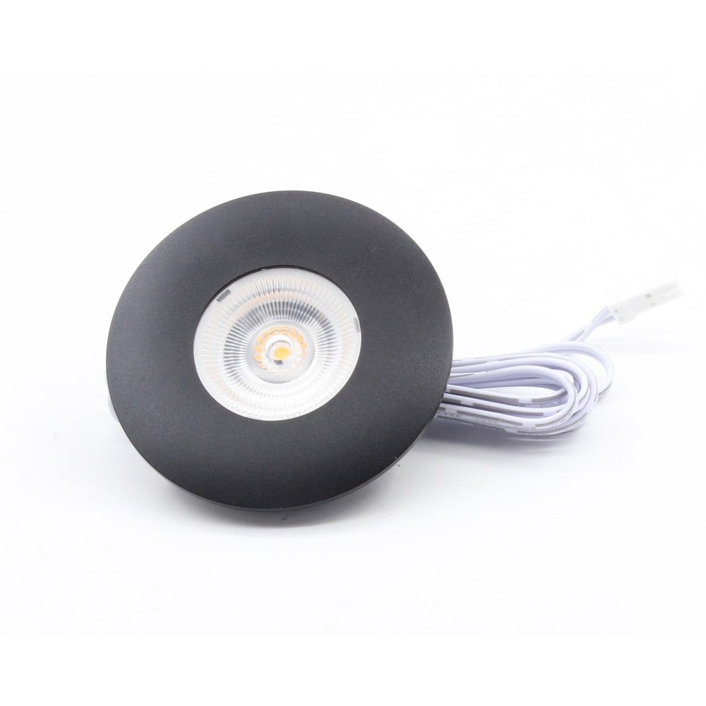 LEDlife Cabi68 møbelspot - Sort 2,5W LED med Ø6,8 cm mål og RA91 - Erstatter 25W - Input 12V - 250lm