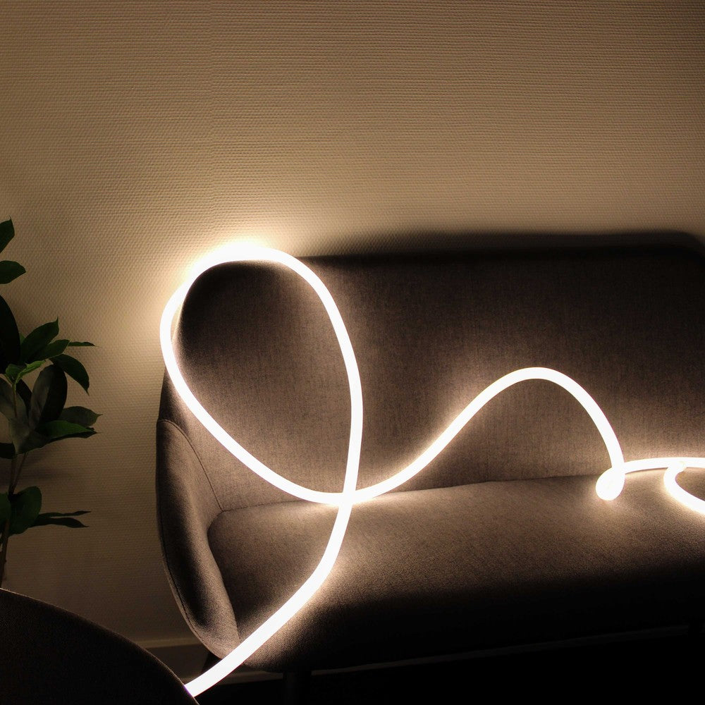5m Varm Hvid D16 Neon Indretningssæt - 8W/m LED Strip, IP67