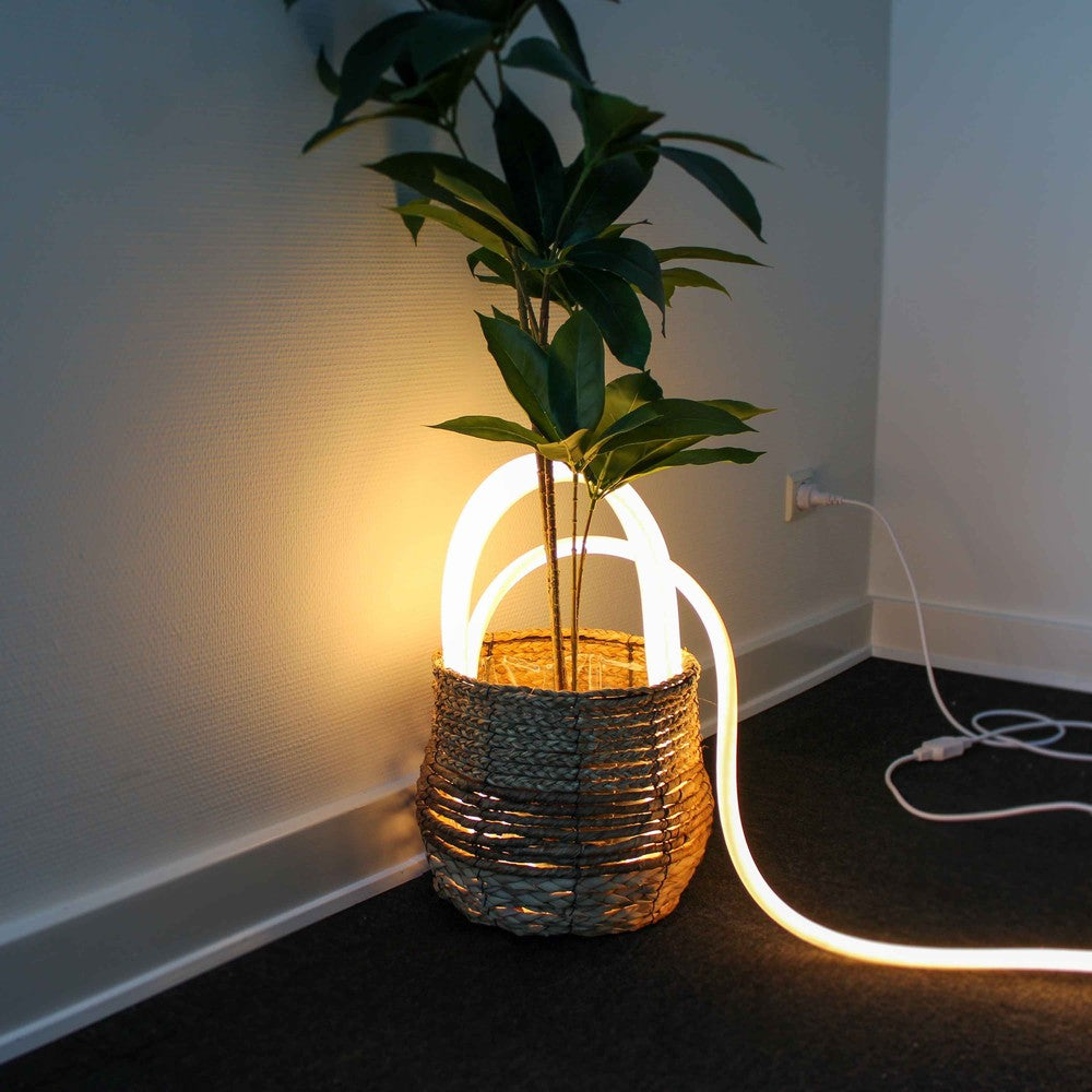5m Varm Hvid D16 Neon Indretningssæt - 8W/m LED Strip, IP67