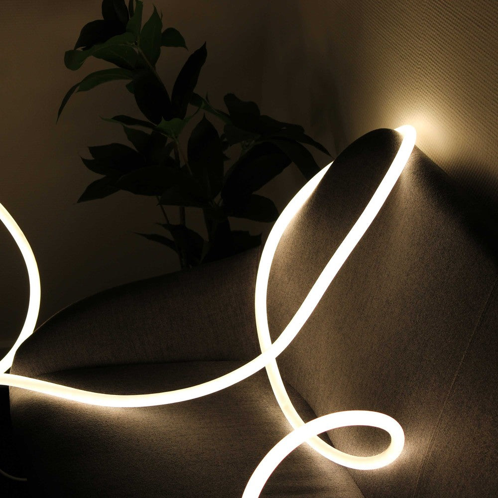 5m Varm Hvid D16 Neon Indretningssæt - 8W/m LED Strip, IP67