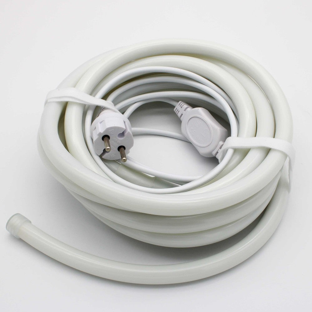 10m Neon sæt til Indretning - Varm hvid LED Strip, D16, 8W/m, 230V, 350lm/m, IP67