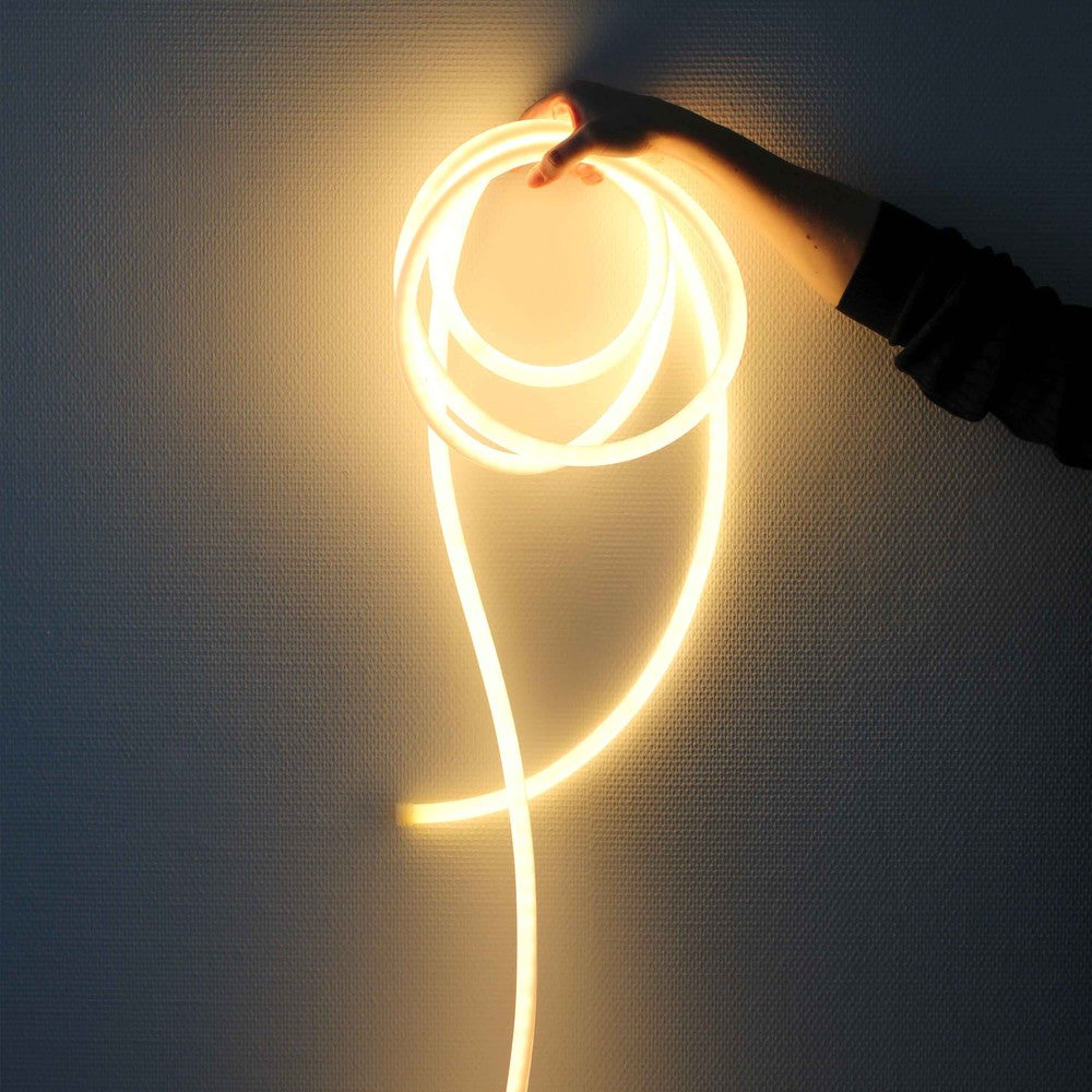 10m Neon sæt til Indretning - Varm hvid LED Strip, D16, 8W/m, 230V, 350lm/m, IP67