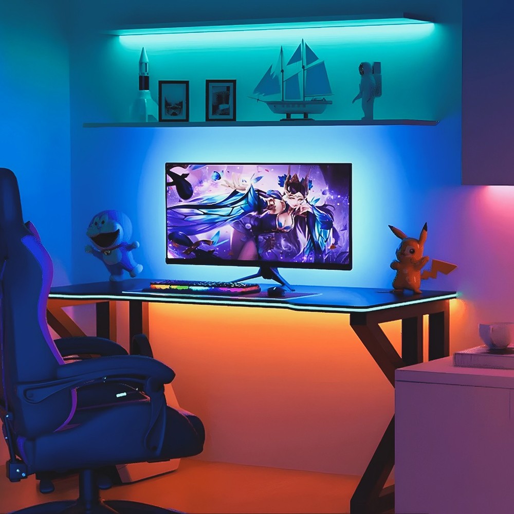 5 meter RGB LED strip med clip-on funktion og vandtæt design - Hvid cover, 230V, 60 LED, 9W pr. meter
