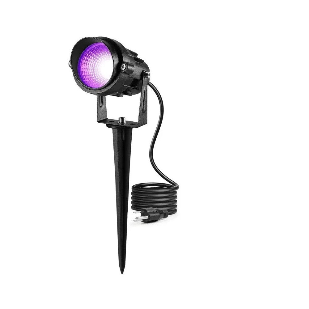 UV 395nm LED projektør - Sort, 10W, IP65, 230V, Velegnet til udendørs brug, Effektiv og pålidelig belysning med høj kvalitet