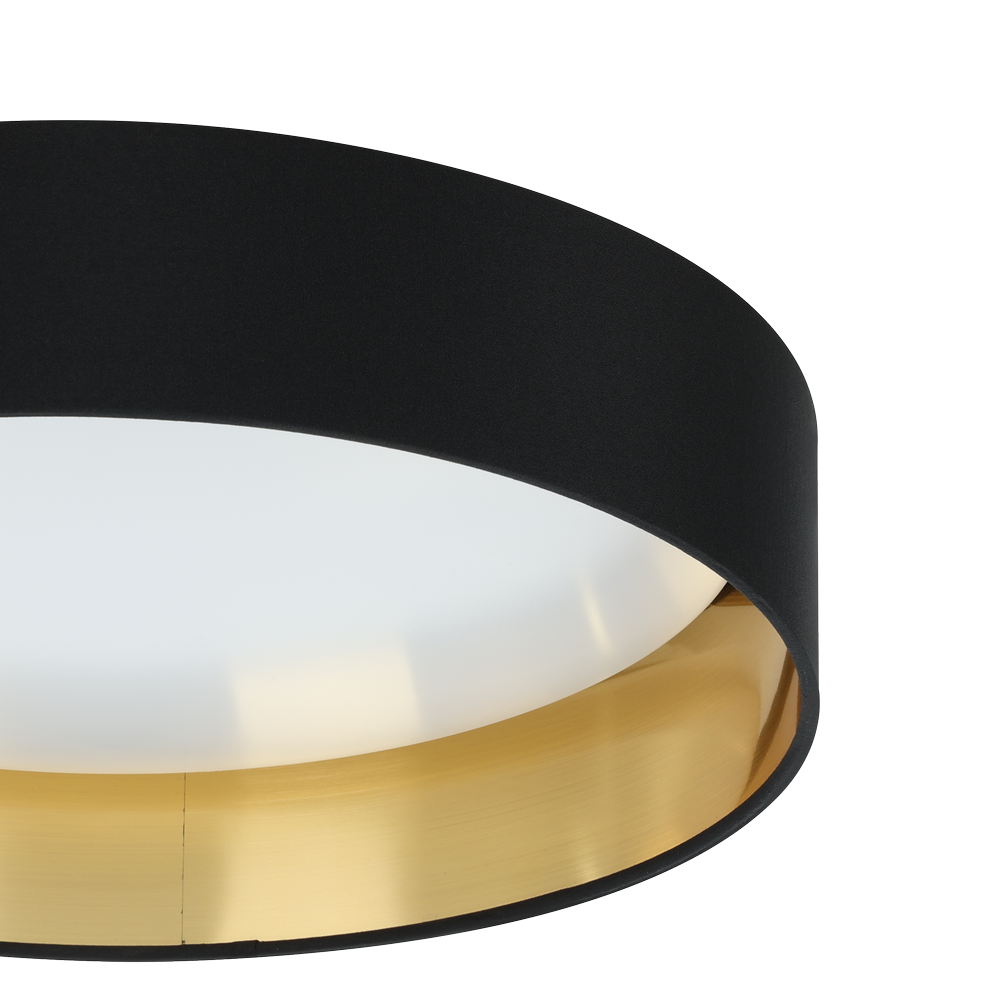 Maserlo 2 loft Ø380 sort/guld Led, 21,6W, 2500LM, 3000K