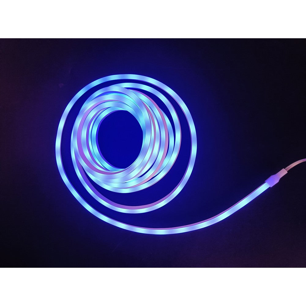 250cm RGBIC Neon Flex komplet sæt med Bluetooth app og fjernbetjening - inkl. montage og USB (3W, 5V)