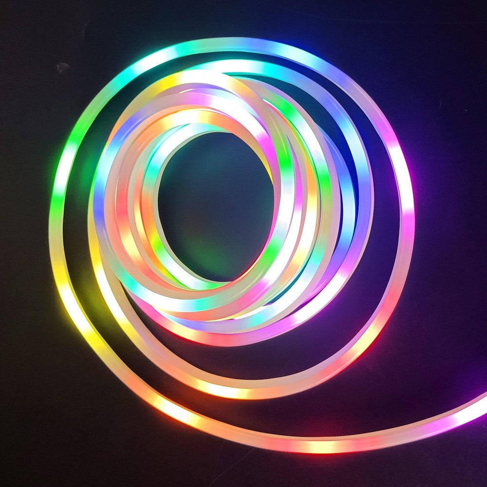 250cm RGBIC Neon Flex komplet sæt med Bluetooth app og fjernbetjening - inkl. montage og USB (3W, 5V)