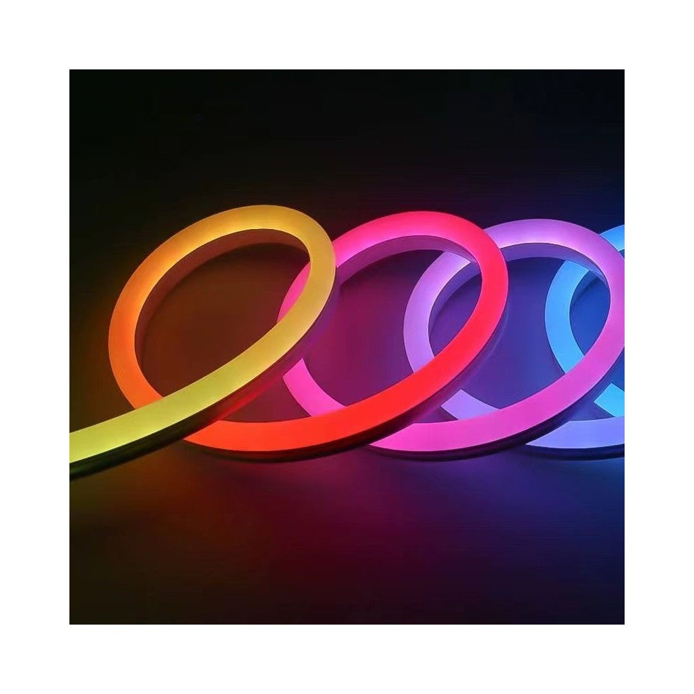 250cm RGBIC Neon Flex komplet sæt med Bluetooth app og fjernbetjening - inkl. montage og USB (3W, 5V)
