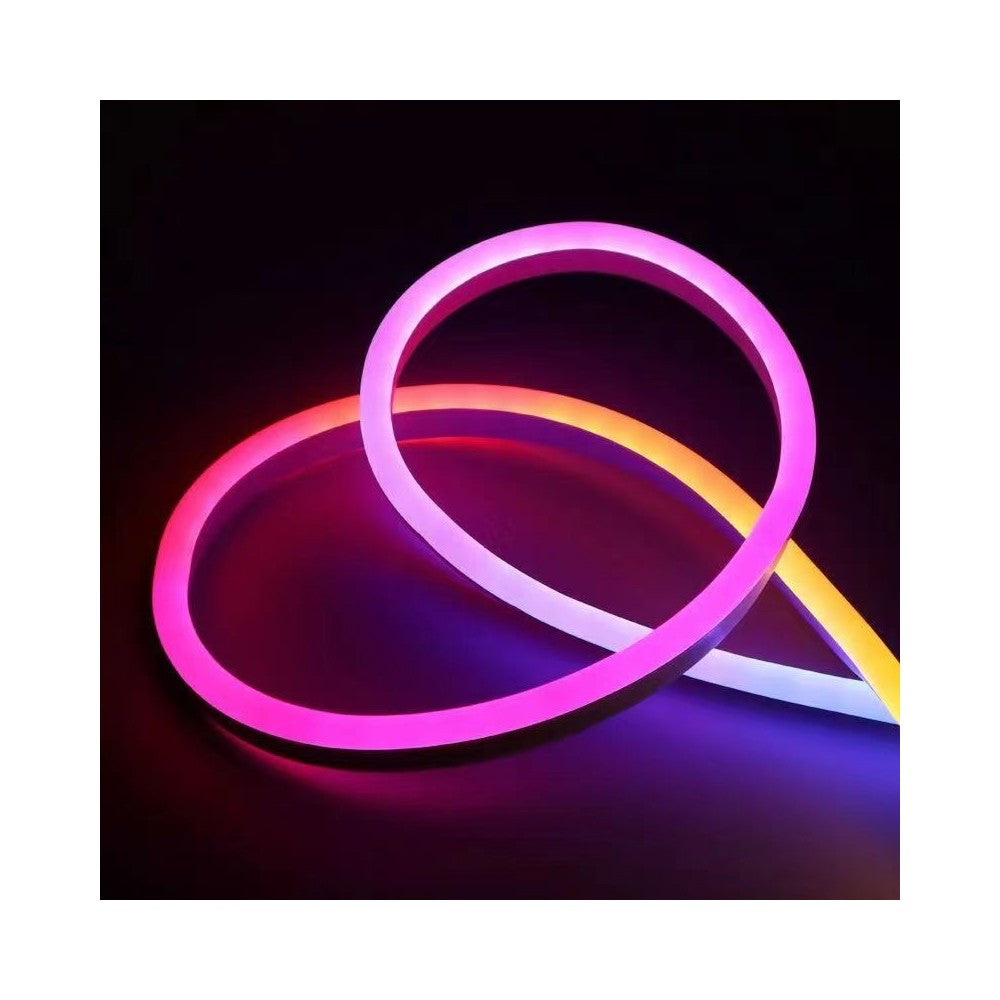 250cm RGBIC Neon Flex komplet sæt med Bluetooth app og fjernbetjening - inkl. montage og USB (3W, 5V)
